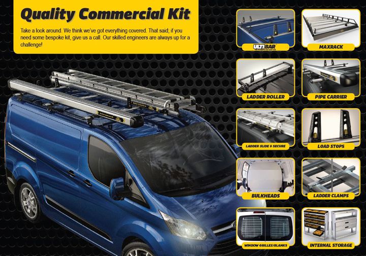Ulti Bar Van Roof Bars by Van Guard made in the UK. Optional Extras, please contact us via eBay messaging for details. Buy online at Trade Van Accessories.